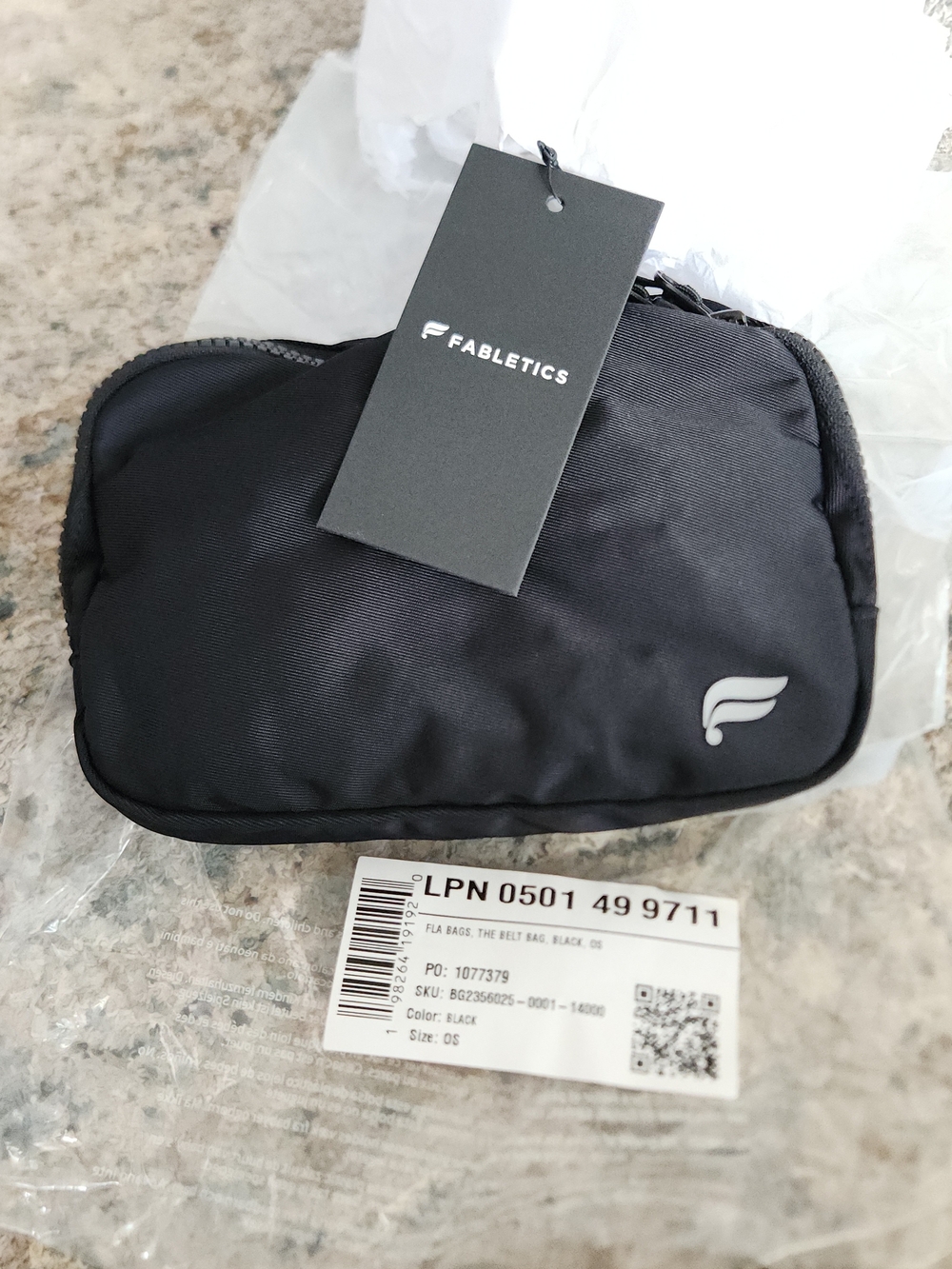 Fabletics Black Men's Waist Belt Bag Athleisure Groom